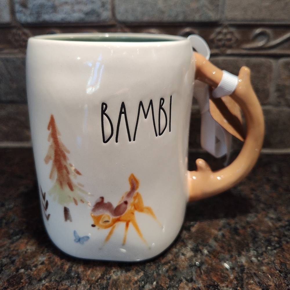 Rae Dunn Disney Bambi Cream Mug with Brown Handle